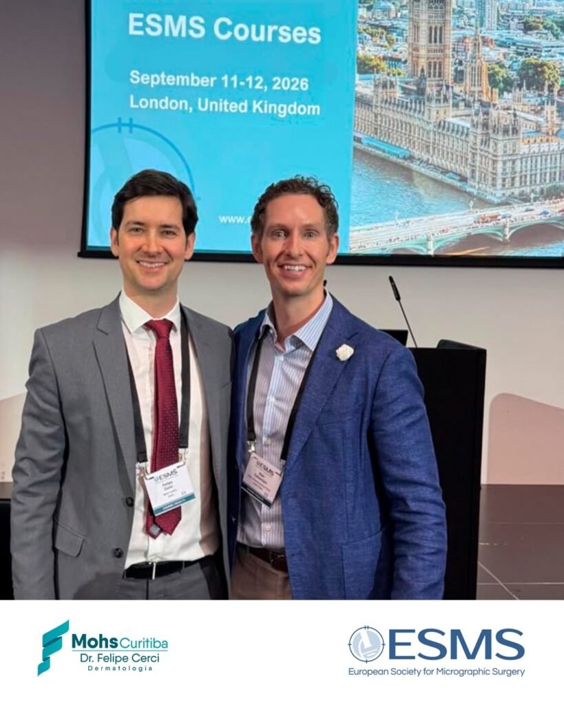 Dr. Felipe Cerci com um colega no curso, em Londres