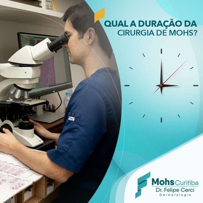 Qual a duração média da cirurgia de Mohs?