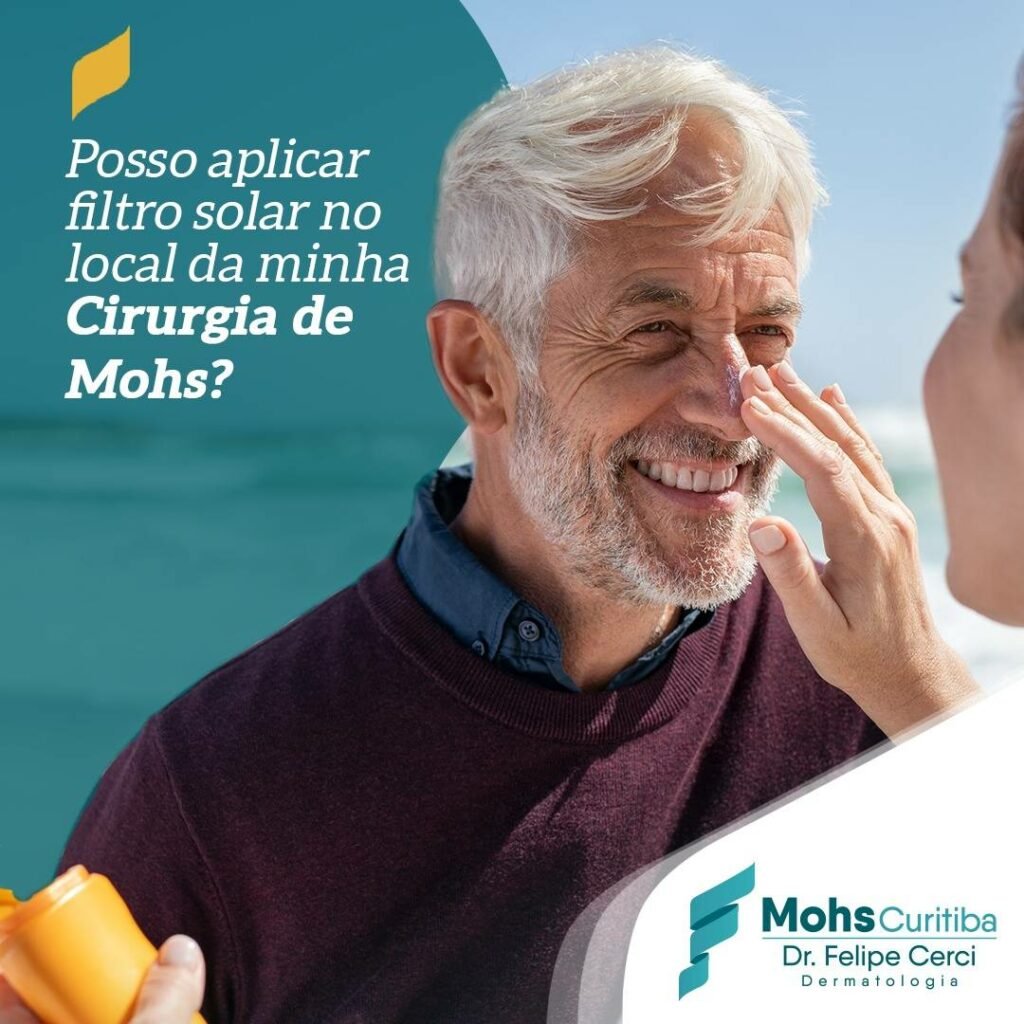 Posso aplicar filtro solar no local da minha cirurgia de Mohs?