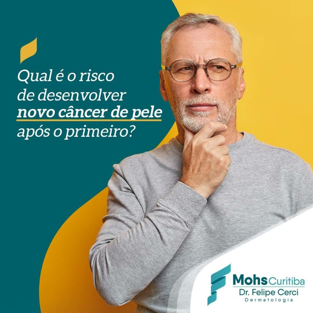 Qual é o risco de desenvolver novo câncer de pele após o primeiro?