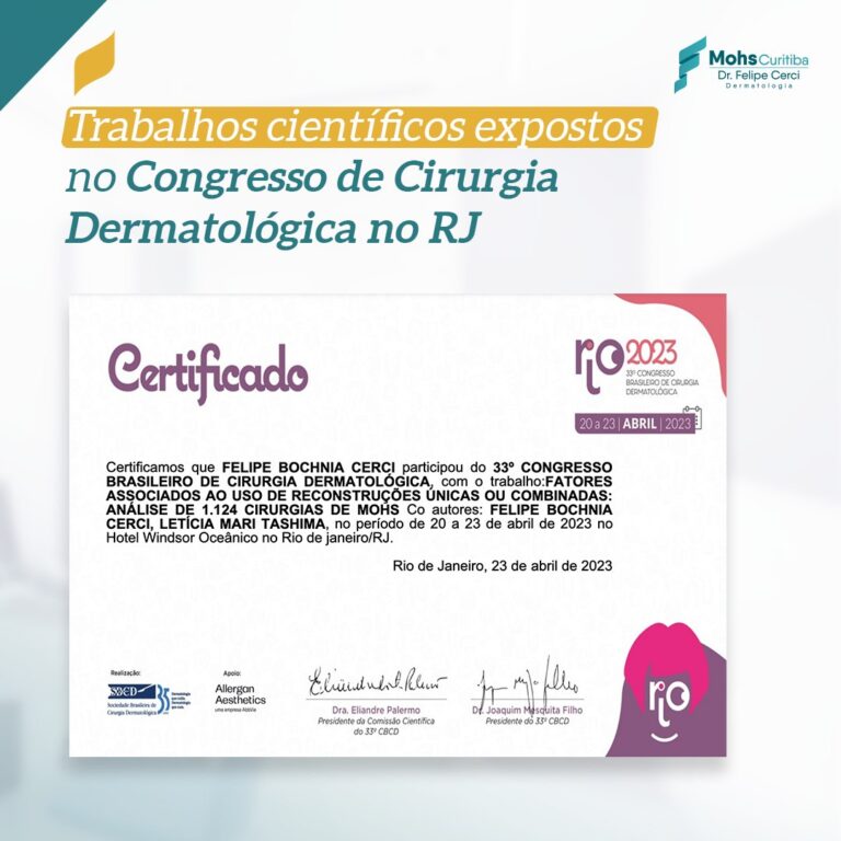 Trabalhos científicos expostos no Congresso de Cirurgia Dermatológica no RJ