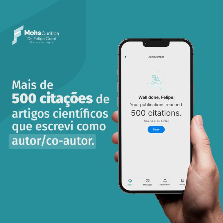 Mais de 500 citações de artigos científicos que como autor/co-autor