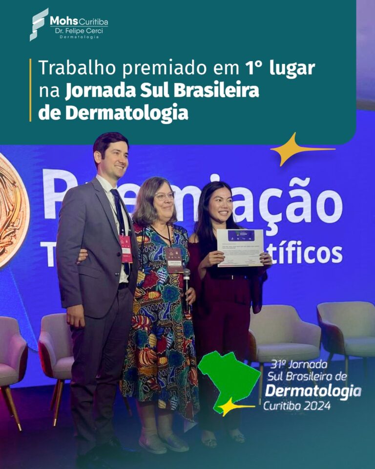 Trabalho premiado em 1° lugar na Jornada Sul Brasileira de Dermatologia