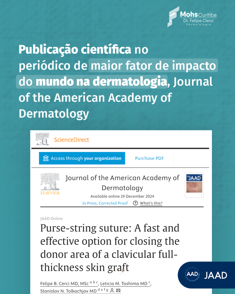 Publicação científica no periódico de maior fator de impacto do mundo na dermatologia, Journal of the American Academy of Dermatology