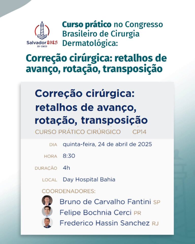 Curso prático no Congresso Brasileiro de Cirurgia Dermatológica