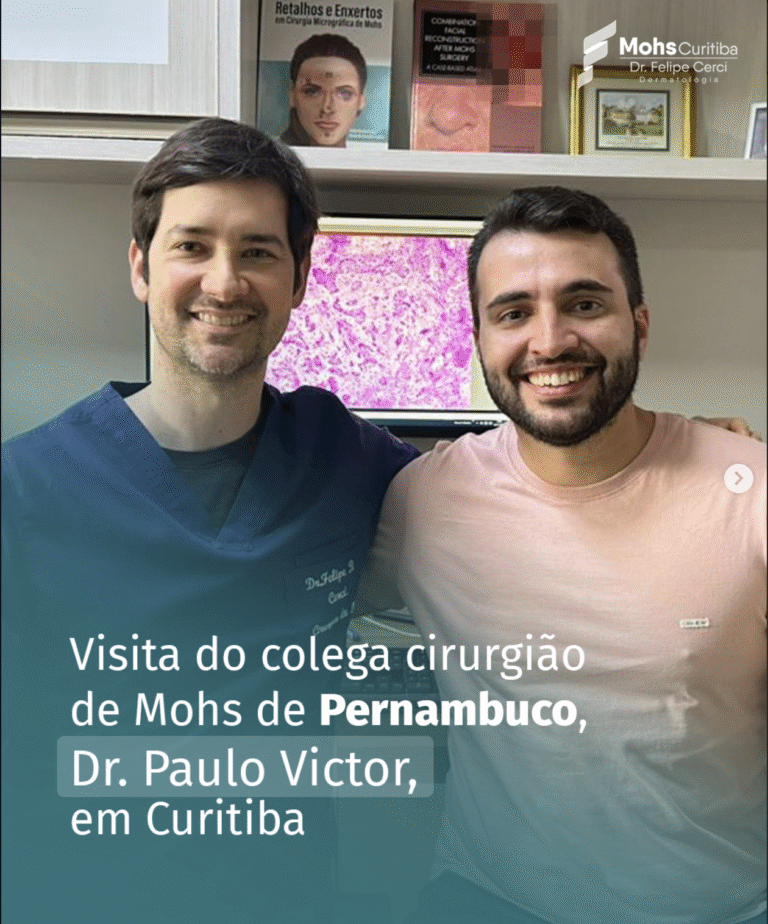Visita do colega cirurgião de Mohs de Pernambuco, Dr. Paulo Victor, em Curitiba